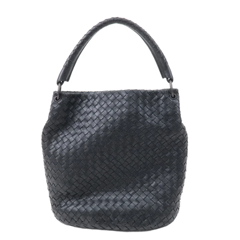 Bags With Seasonal Sales BOTTEGA VENETA Intrecciato Leather Shoulder Bag black 255690