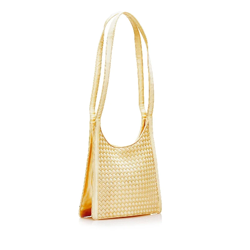 Glamorous Bags For Evening Events And Parties Bottega Veneta Intrecciato Satin Shoulder Bag (SHG-36709)
