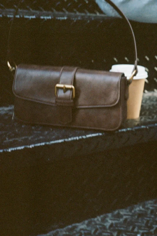 Luxury Bags With Premium Materials And Craftsmanship Brown Buckle Shoulder Bag