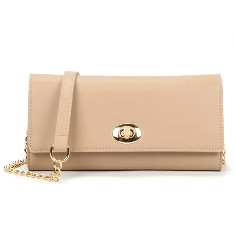 Customizable Bags For Personalized Style Chain Crossbody Shoulder Bag with Twist Lock(Apricot)