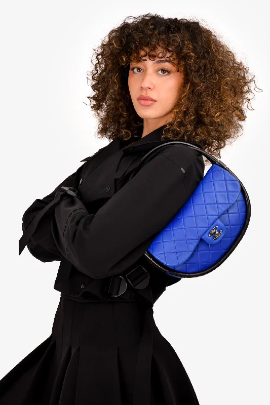 Flash Sale On Premium Bags Pre-Loved Chanel™ 2014 Blue Leather Quilted 'Hula' Shoulder Bag