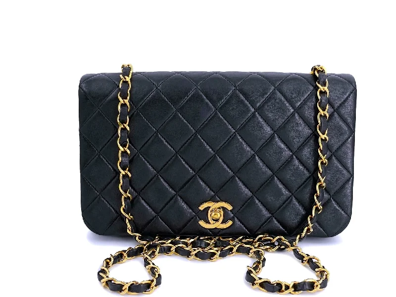 Stylish And Affordable Bags For Every Occasion Chanel Vintage Black Classic Full Flap Shoulder Bag Lambskin 24k GHW