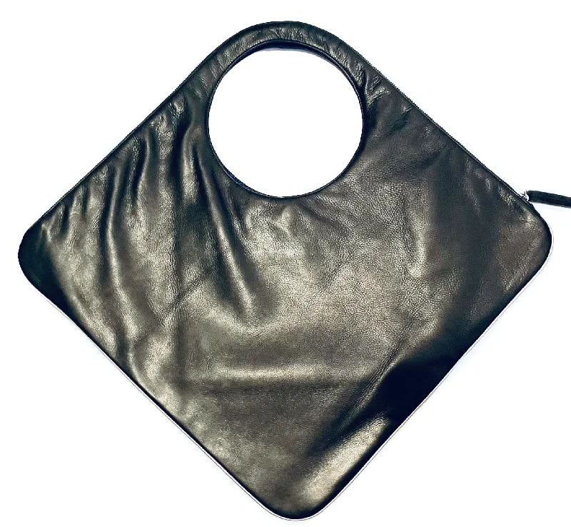 Sleek And Seasonal Sale Bags Diamond Shoulder Bag in Black with Gold Trim