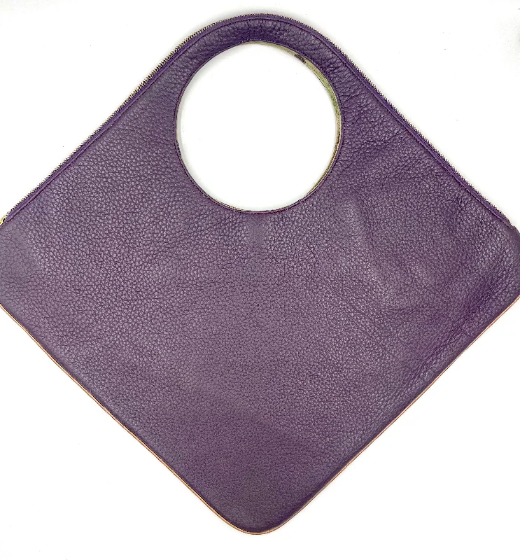 Tote Bag For Everyday Use Diamond Shoulder Bag in Grape with Copper Trim