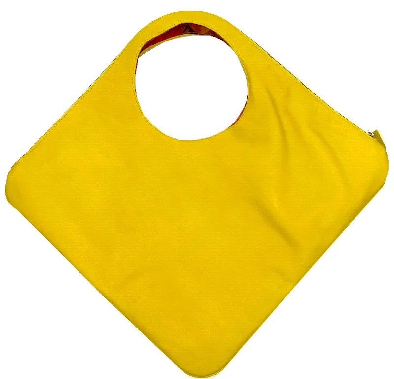 Bold Fashionistas Diamond Shoulder Bag in Yellow Matte with Yellow Trim