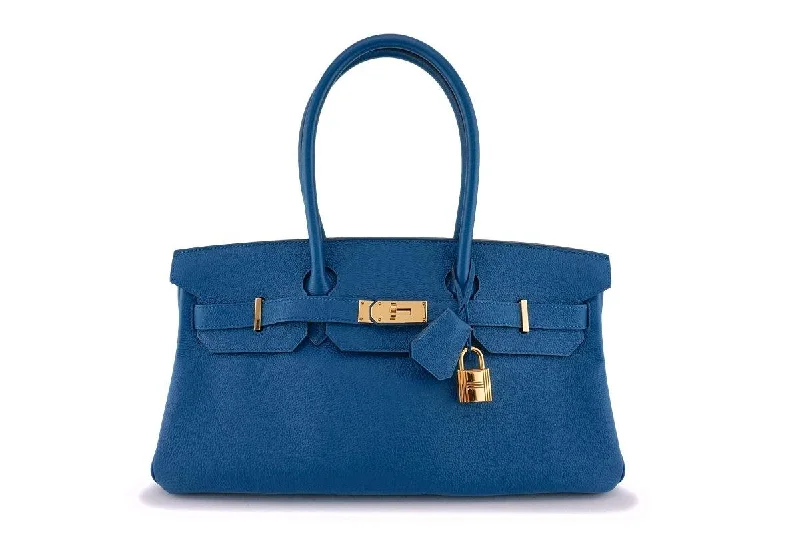 Vintage Bags For Retro And Classic Fashion Lovers Hermes 42cm Blue Izmir Shoulder Birkin JPG II Tote Bag GHW