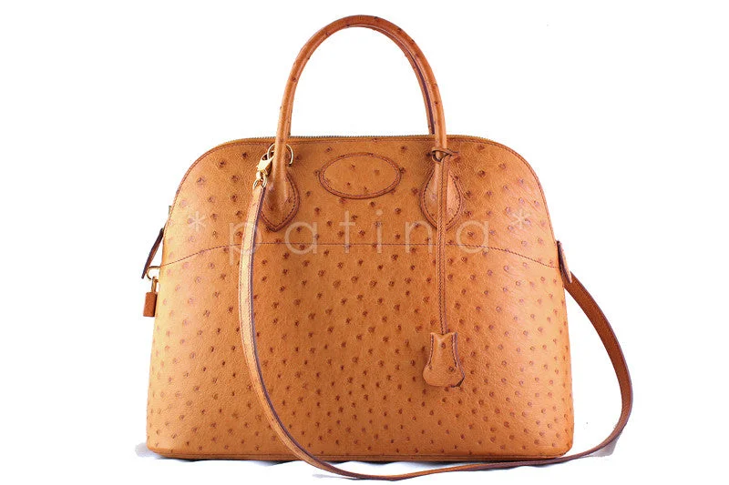 Affordable Bags For College Students On Sale Hermes Cognac 35/37cm Bolide Shoulder Tote Bag