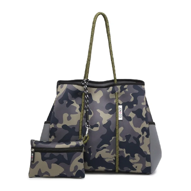 Luxurious But Budget-Friendly Bags M2146 Large Neoprene Shoulder Tote w/ Pouch