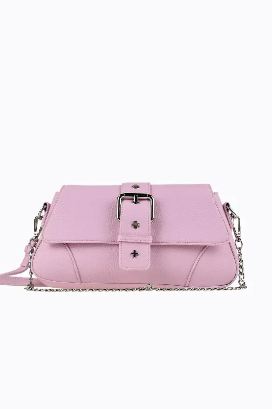 Luxury Bags On Sale Peta And Jain Maddy Buckle Shoulder Bag Chain Pink