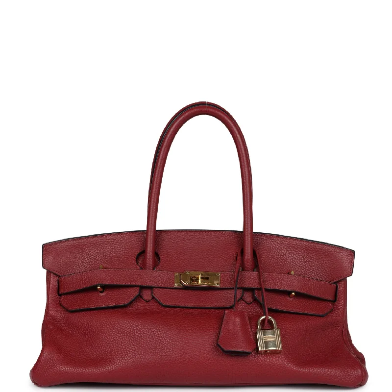 Lightweight Bags For Senior Travelers Pre-owned Hermes Shoulder Birkin 42 JPG Rouge H Clemence Gold Hardware