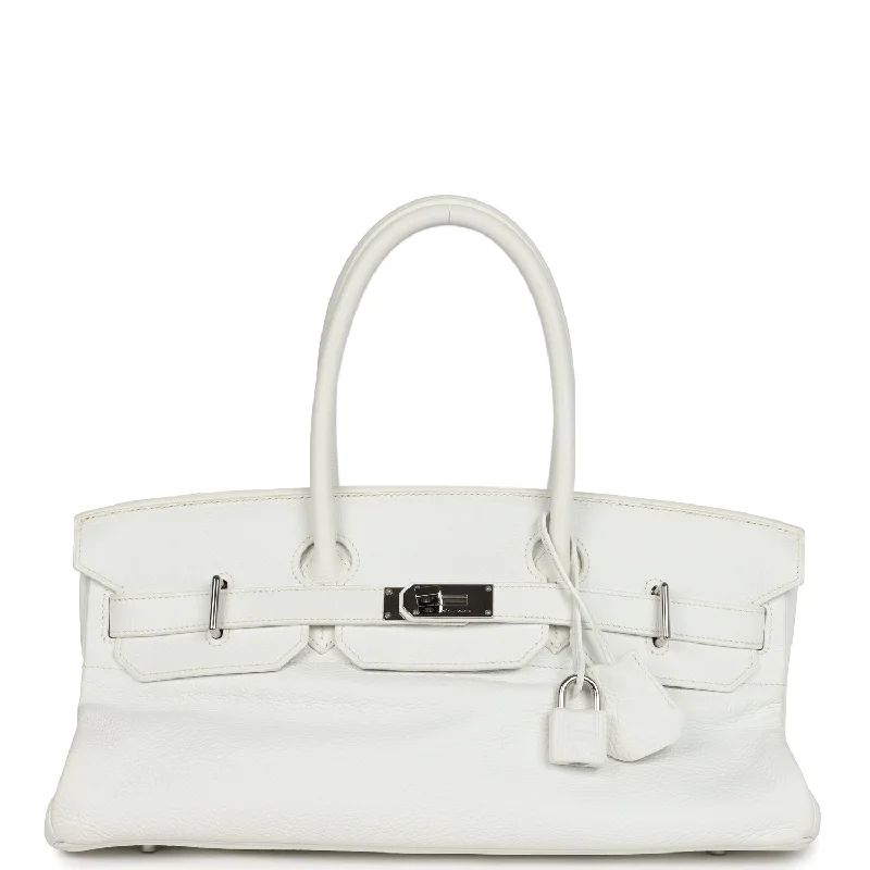 Lightweight Bags For Senior Travelers Pre-owned Hermes Shoulder Birkin 42 JPG White Clemence Palladium Hardware