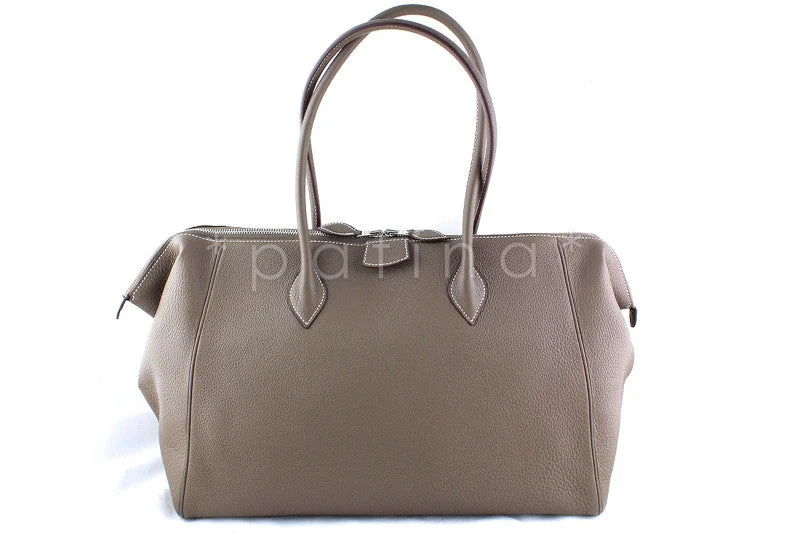 Cozy Handbags With Clearance Prices RARE Hermes Etoupe Taupe 37cm Paris Bombay Shoulder Tote Bag