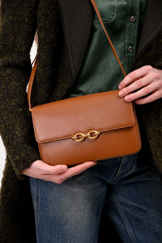 Luxurious Bags With Limited-Time Offers Saint Laurent Brown Leather 'Le Maillon' Shoulder Bag