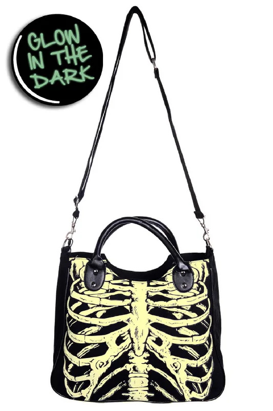 Stylish Bags With Discounts Skeleton Shoulder Bag [Glows in the Dark]