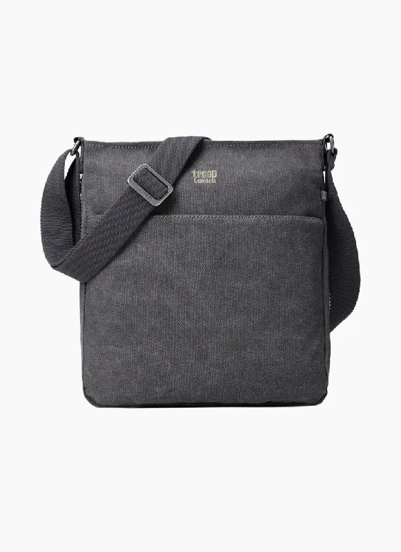 Discounted Designer Bags For Clearance Sale TROOP canvas Classic SMALL Zip Top Shoulder Bag CHARCOAL