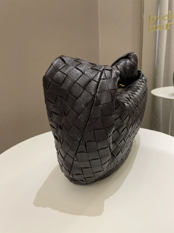 Tote Bag For Everyday Use Bottega Veneta Jodie Shoulder Bag Potion Dark Ebene Leather