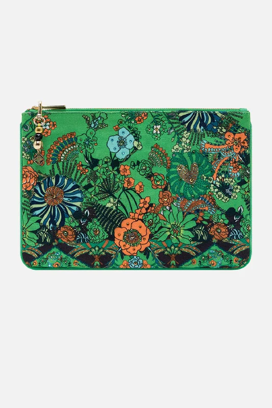 Chic And Clearance-Priced Tote Bags SMALL CANVAS CLUTCH GOOD VIBES GENERATION