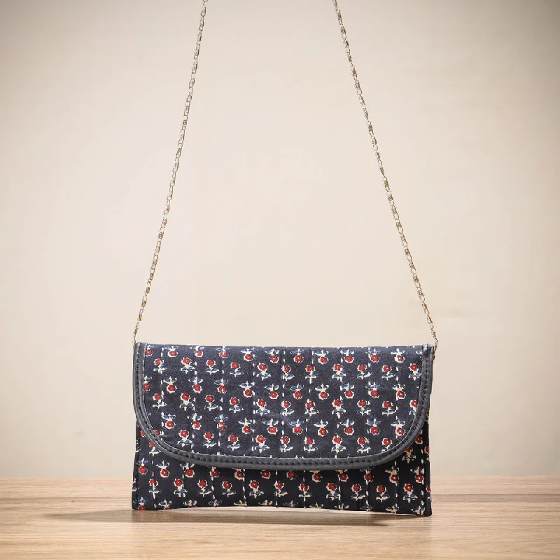 Handbag For Fashion Black - Marudhara Printed Cotton Running Stitch Clutch