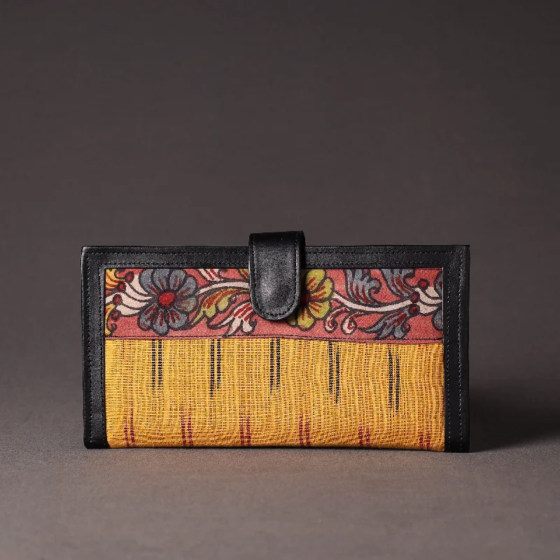 Stylish Bags For Fashion Bloggers With Promotions Yellow - Handpainted Kalamkari Natural Dyed Cotton Clutch