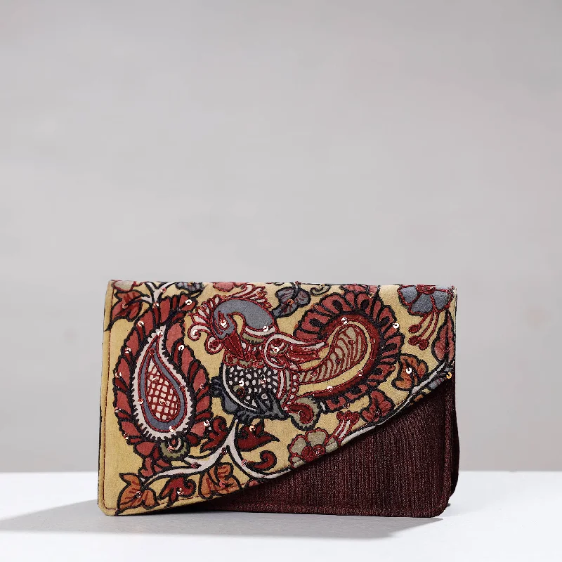 Limited-Time Offers On Trendy And Stylish Bags Multicolor - Handpainted Kalamkari Ghicha Silk Clutch