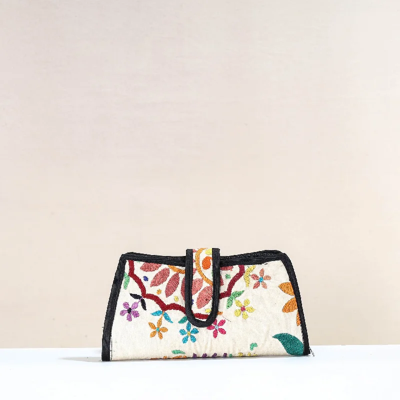 Inspired Bags For Affordable Luxury Multicolor - Handcrafted Kutch Embroidery Cotton Clutch / Wallet