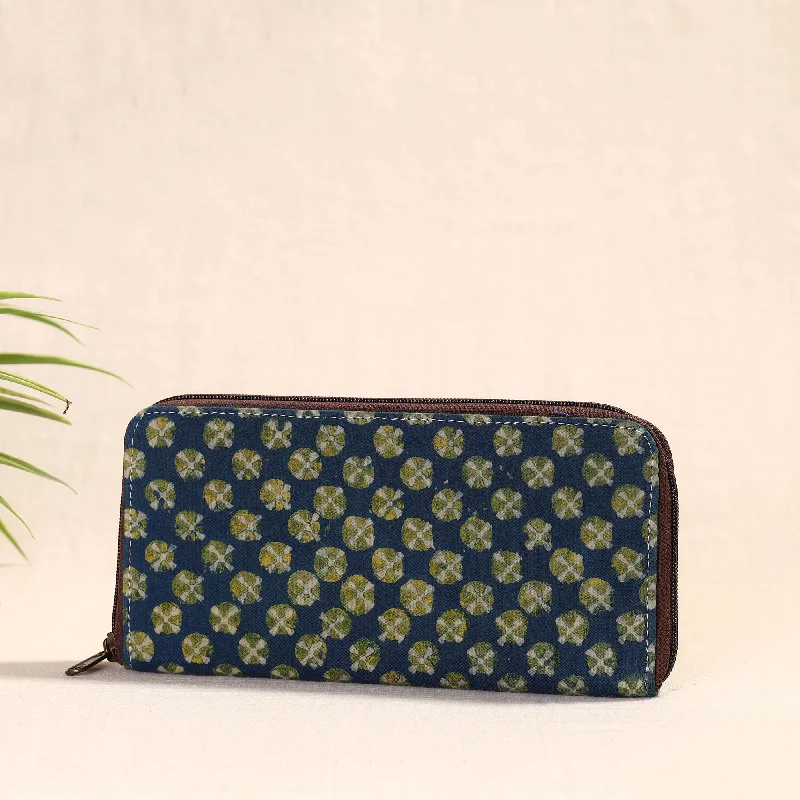 Stylish Bag For Women Blue - Handcrafted Block Printed Fabric Clutch Wallet
