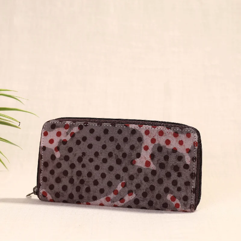 Inspired Bags For Affordable Luxury Grey - Handcrafted Block Printed Fabric Clutch Wallet Inspired Bags For Affordable Luxury Grey - Handcrafted Block Printed Fabric Clutch Wallet