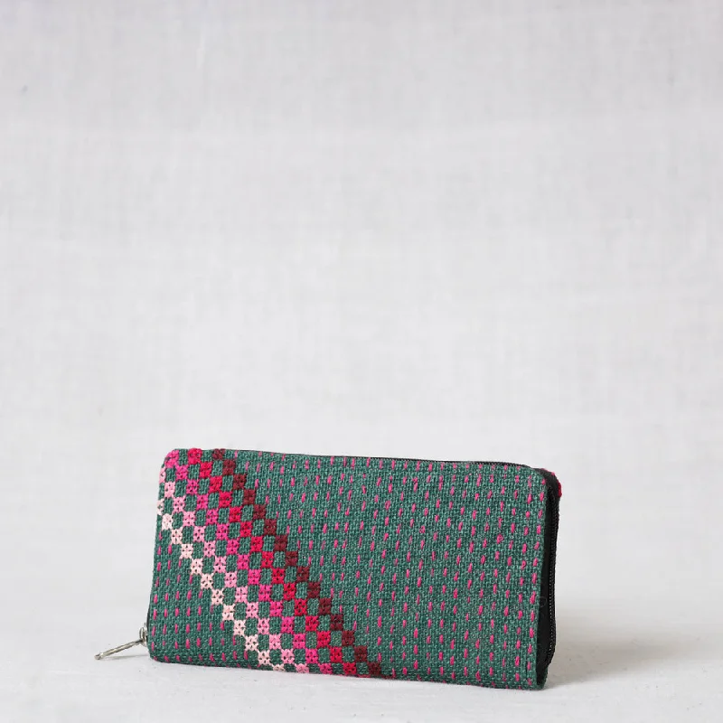 Tote Bag For Office Use Tribal Hand Embroidered Jute Clutch Wallet