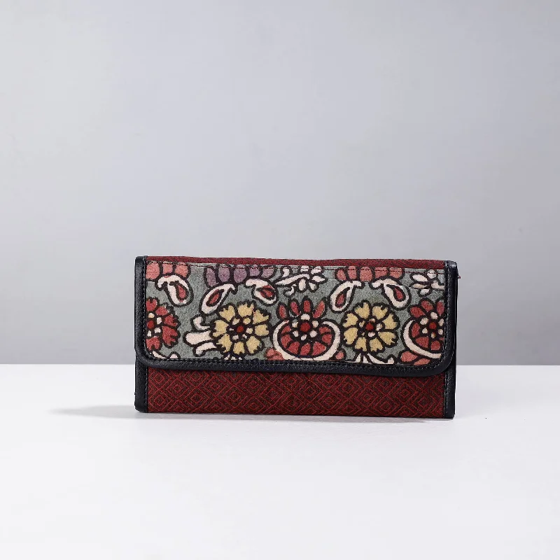 Lightweight And Affordable Bags Maroon - Handpainted Kalamkari Natural Dyed Cotton Clutch