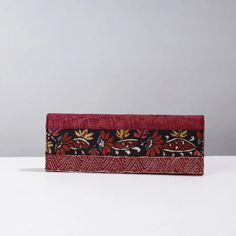 Modern And Limited-Time Offer Bags Pink - Handpainted Kalamkari Natural Dyed Ghicha Silk Clutch