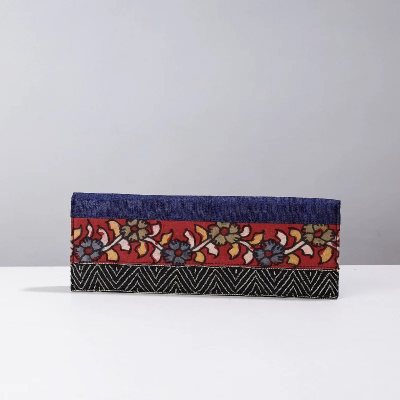 Luxury Bags On Sale Blue - Handpainted Kalamkari Natural Dyed Ghicha Silk Clutch