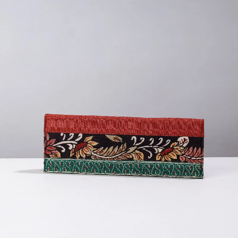 Limited-Time Offer On Trendy Bags Red - Handpainted Kalamkari Natural Dyed Ghicha Silk Clutch