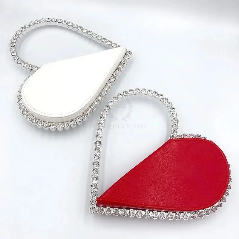 Party Bags For New Year's Eve And Special Occasions Acrylic Crystal Heart Clutch