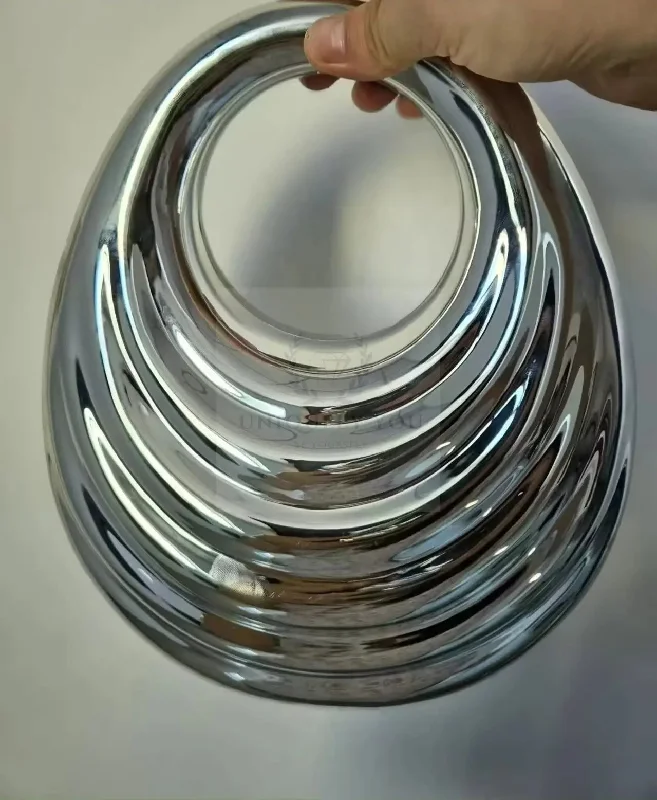 Durable And Cheap Bags Acrylic Silver Metallic Wave Bag