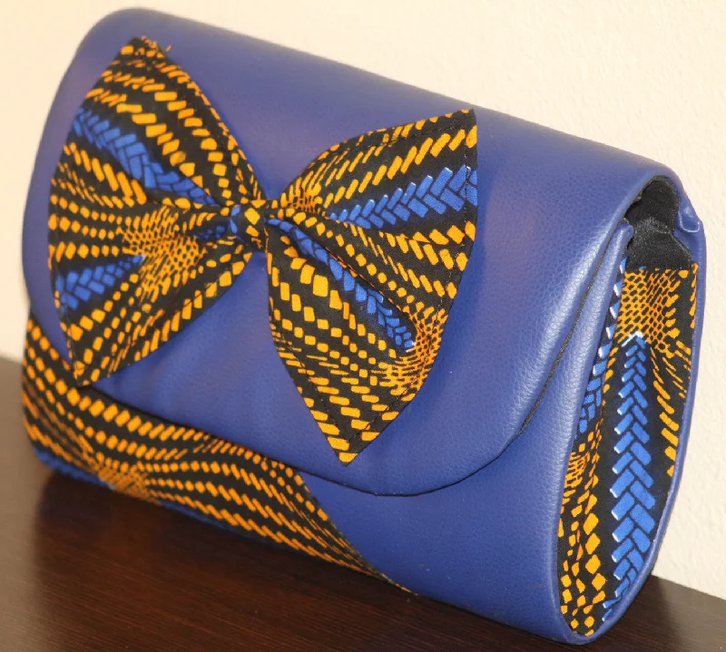 Anti-Theft And Budget-Friendly Bags Ankara & Leather Clutch/Purse OB