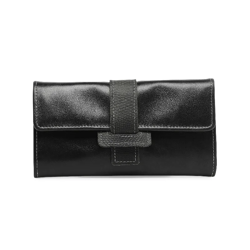 Urban Style Arabica Women's Genuine Leather Clutch - Black