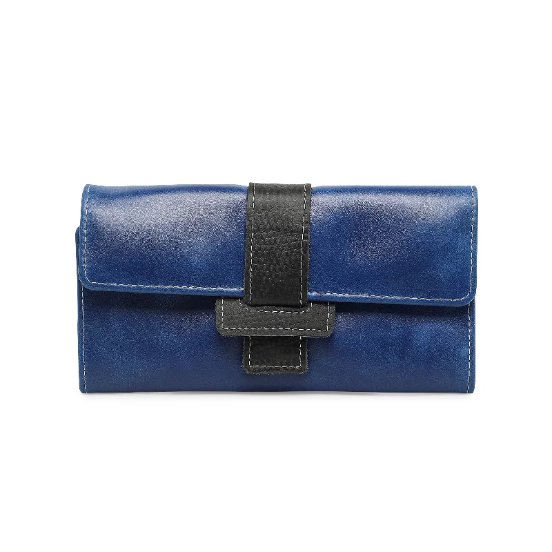 Active Lifestyles Arabica Women's Genuine Leather Clutch - Blue