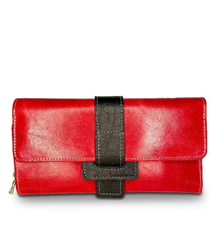 Durable And Cheap Bags Arabica Women's Genuine Leather Clutch - Crimson Red