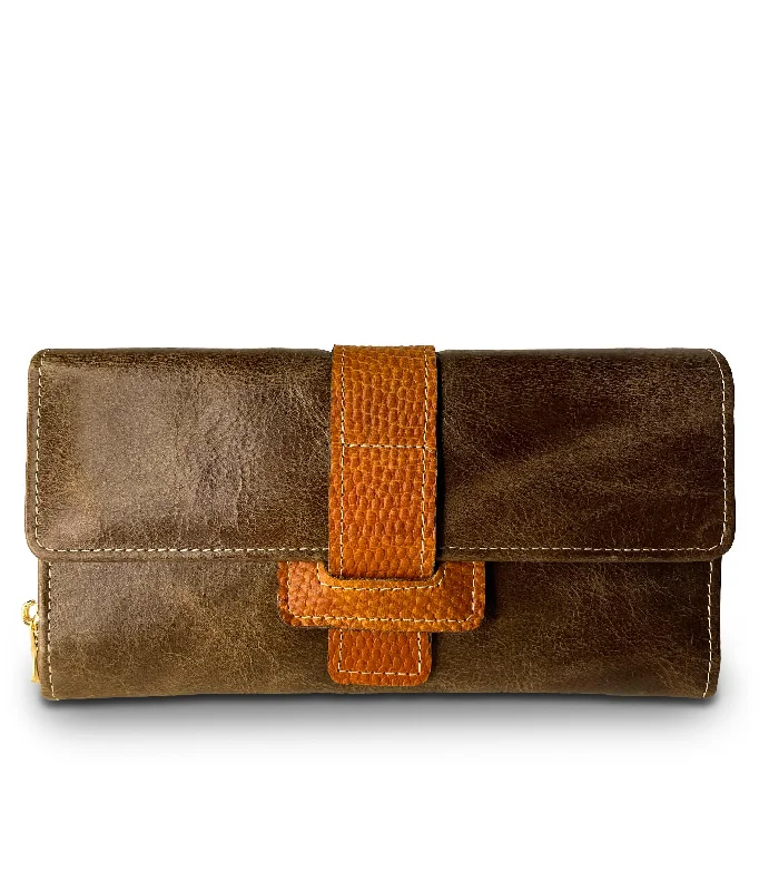 Inspired Bags For Timeless Elegance Arabica Women's Genuine Leather Clutch - Olive Green