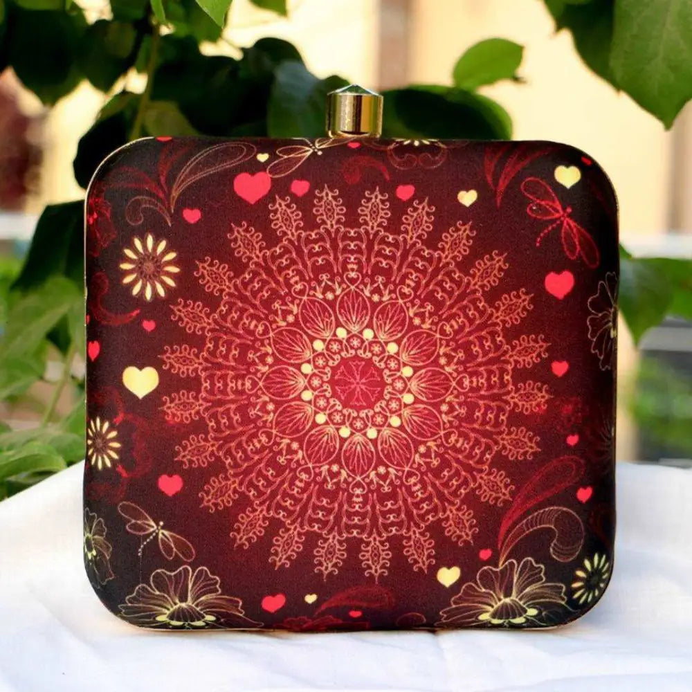 Affordable Bags For Budget Shoppers Attractive Printed Box Clutch Bridal Party Purse