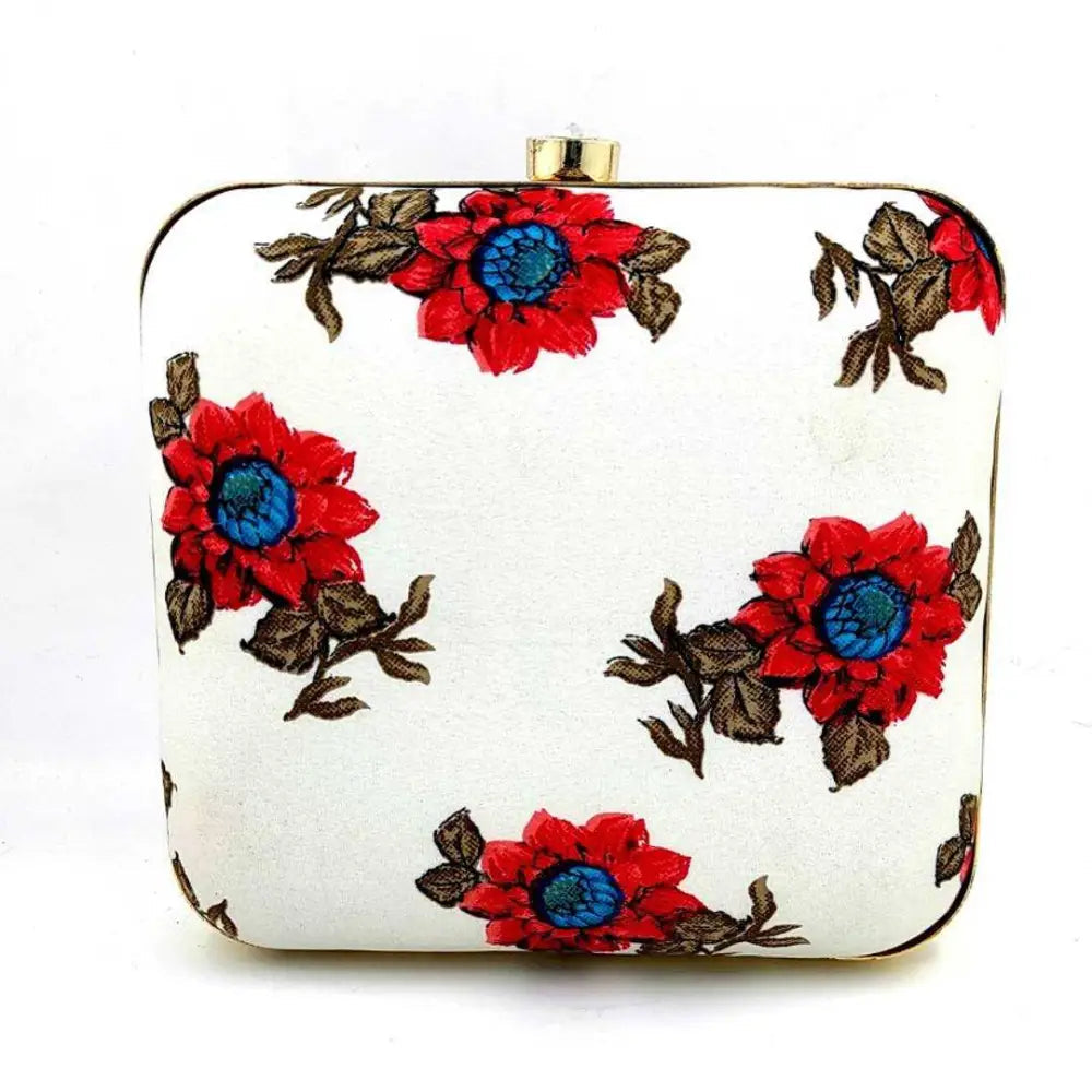 Trendy Bags Attractive Printed Box Clutch Bridal Party Purse Clutch Box with Detachable Sling