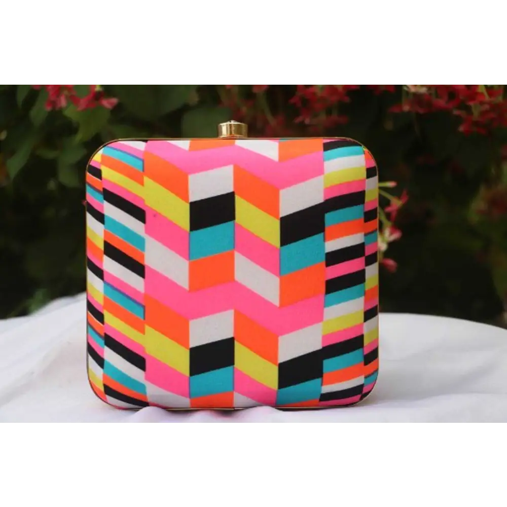 Affordable Handbags Attractive Printed Box Clutch Bridal Party Purse Clutch Box