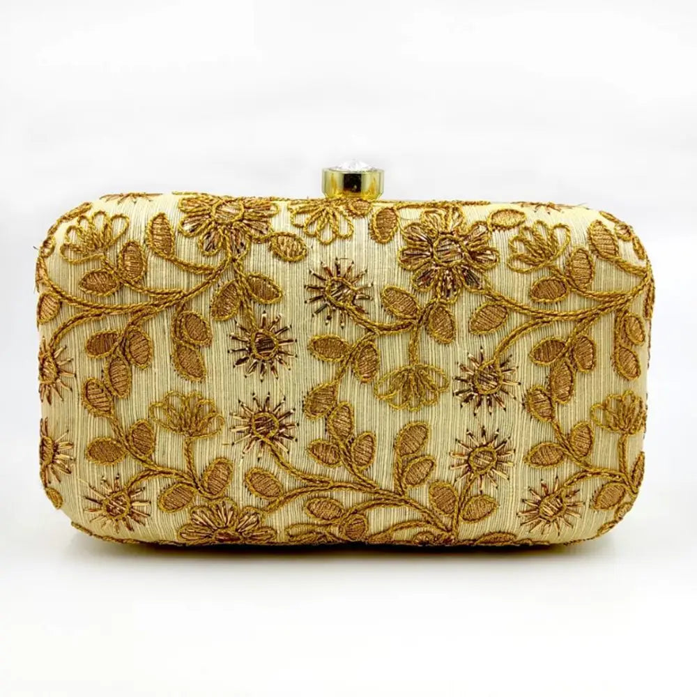 Bag Deals Attractive Tulle Embroidered Faux Silk Clutch