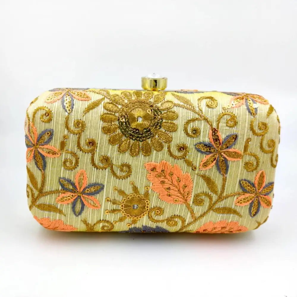 Affordable Bags For College Students On Sale Attractive Tulle Embroidered Faux Silk Clutch