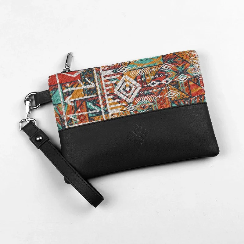 Genuine Bags On Clearance Sale Black Toiletry Pouch African Art