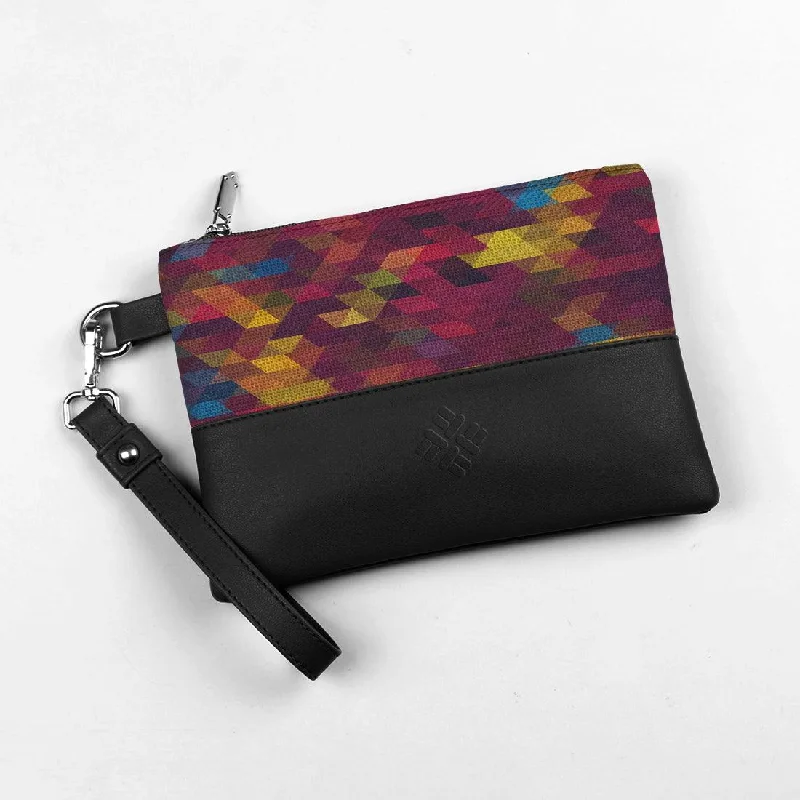 Festive Holiday Gift Bags Black Toiletry Pouch Colors Pattern