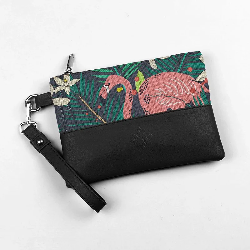 Cyber Monday Discounts On Bags Black Toiletry Pouch Flamingo Art