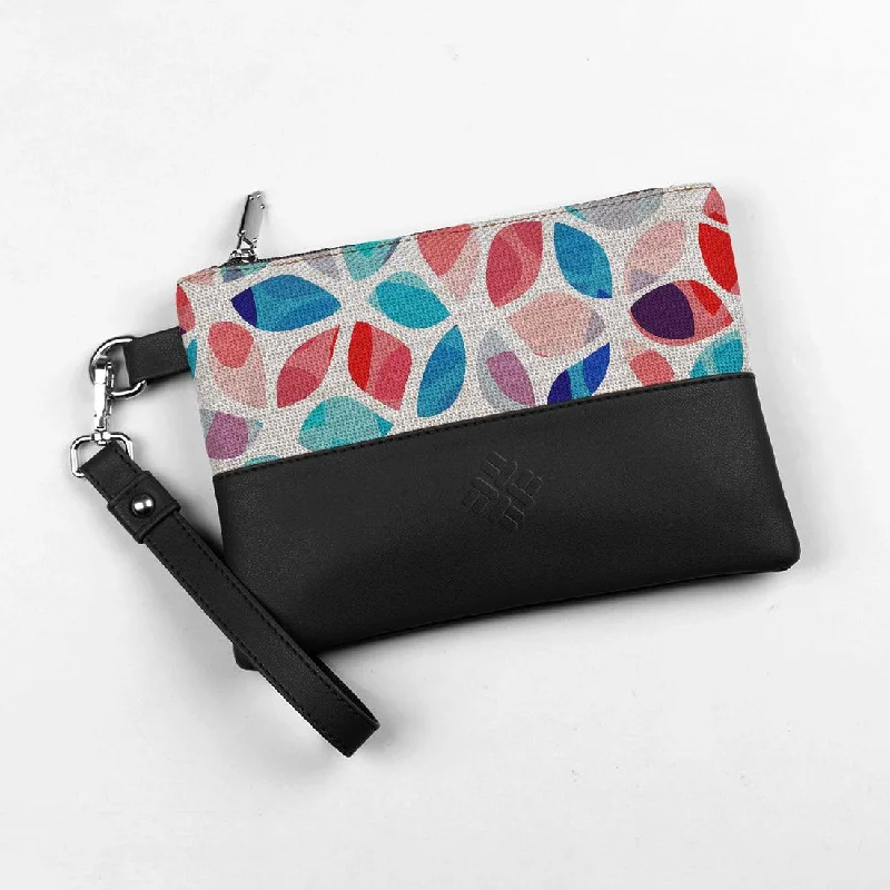 Eco-Friendly Bags With Discounts Black Toiletry Pouch Flowers Petals