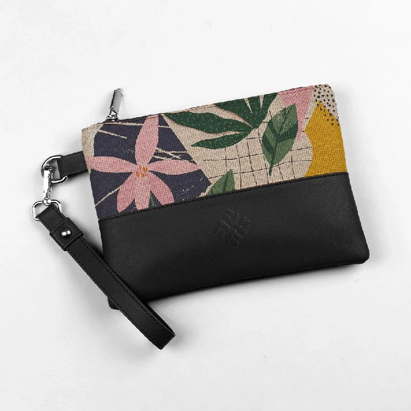 Limited-Time Offers On Trendy And Stylish Bags Black Toiletry Pouch Leaf Abstract