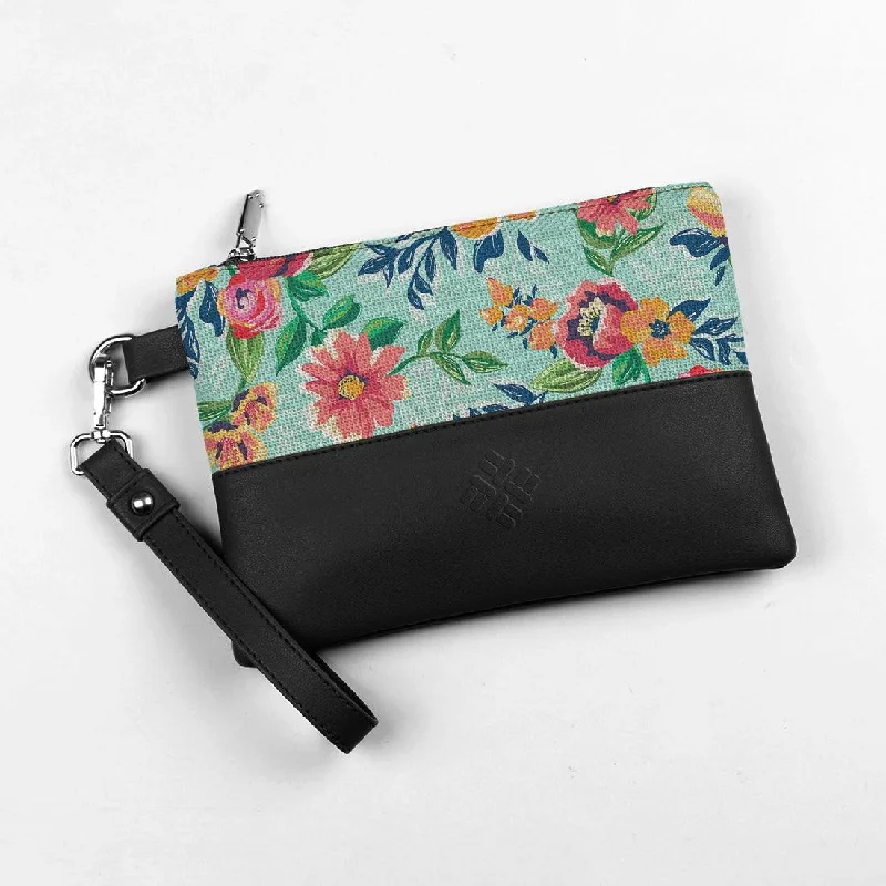 Inspired Bags For High-End Fashion Black Toiletry Pouch Summer Flowers